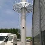 Finished chimney with covered ladder and top walkway